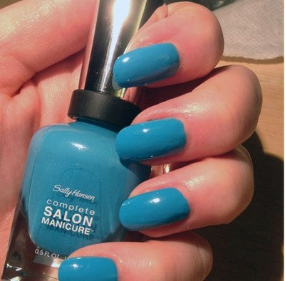 Sally Hansen 570 Water Color Complete Salon Manicure Nail Polish Blue Green New
