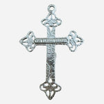 Vatican Library Collection Silver Tone Filigree Crucifix Pendant Gothic 1.75"
