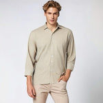 Ermenegildo Zegna Tan Beige Blue Plaid Check Cotton Button Down S Dress Shirt VG