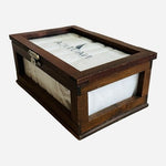 Nautica Wooden Keepsake Box with 6 White Men’s Fine Cotton Handkerchiefs NIB