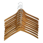 Banana Republic Wood Coat Hangers Set of 10 Beige Chrome Hook 17 Inch Lot VG