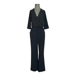 Boston Proper Black V-Neck Wide Leg Jumpsuit Romper Women's Size S