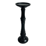 Black Ceramic Pillar Candle Holder Turned Column Design 12in VG Elegant