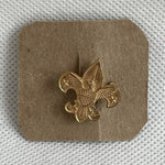 Vintage BSA Boy Scouts Pin Fleur De Lis Eagle Crest Latch Clasp Gold Tone