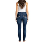Atgaven Dark Blue Denim Super Skinny Ankle Jeans Rhinestone Embroidered Sz 11 VG