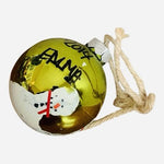 Hand Painted Gold Glass Ball Snowman Christmas Ornament 2014 Personalized Good