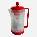 Vintage BODUM French Press 8Cup 34 oz Red Stainless Steel Glass Coffee Maker NIB