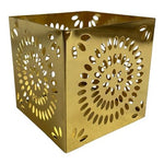 Teleflora Gold Metal Starburst Cutout Tealight Candle Holder 4.25in VG