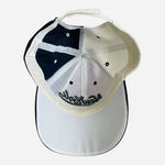 Vintage New York Yankees White Navy Blue Embroidered Baseball Cap Cotton Hat VG