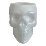 White Skull Shaped Candy Bowl Planter Halloween Gothic Decor  Matte VG