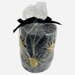 Makers Halloween Black Gold Spider Pillar Candle 3x4in Joann Stores NIP