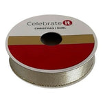 Celebrate It Christmas Gold Metallic Wired Edge Ribbon 5/8in x 4yd New