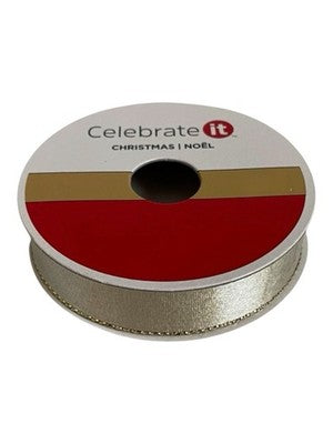 Celebrate It Christmas Gold Metallic Wired Edge Ribbon 5/8in x 4yd New