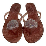 Melissa Jelly Flip Flop Sandals Glitter Seashell Brown Womens Size 6  EXC