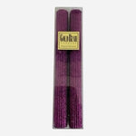 Gold Rush Candles Natural Beeswax Taper Candles Garnet Purple Set of 2 NIB