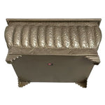 Vintage Brass Rectangular Footed Planter 18x15x10 Engraved Scalloped Jardiniere