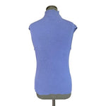 Chicos Silk Blend Ribbed Mock Neck Tank Top Periwinkle Blue Womens Sz 2 M/L VG