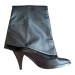 Women’s Black Leather Over Knee Pull On Boots Stiletto Heel Boots US 7