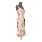Alex Evenings Pink Floral Watercolor Burnout Velvet Midi Dress Women's Sz 6