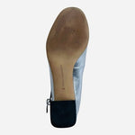 Rebecca Minkoff Metallic Silver Leather Ankle Strap Pumps Women's Shoes 8M Good
