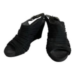 Aerosoles Black Strappy Wedge Sandals Open Toe Slingback Comfort Size 6