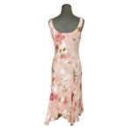 Alex Evenings Pink Floral Watercolor Burnout Velvet Midi Dress Women's Sz 6