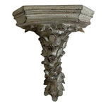 Vintage French Neoclassical Resin Leaf Motif Wall Shelf Candle Holder 8"x9.5"