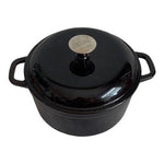 Vintage Wolfgang Puck Black Enameled Cast Iron Dutch Oven 7" Casserole Pot Lid