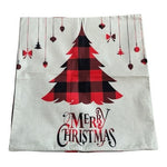 4-Pack 18"x18" Christmas Pillow Covers Buffalo Plaid Holiday Patterns Red Beige