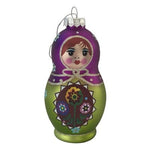 Polish Glass Matryoshka Nesting Doll Ornament 5” Handcrafted Christmas