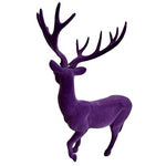 Large Purple Velvet Flocked Reindeer Deer Christmas Statue 18" Tall Figurine NIB
