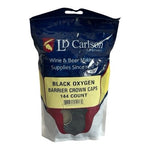 Black Crown Bottle Caps 26mm Pry Off 144 Pack Oxygen Scavenger Liner New