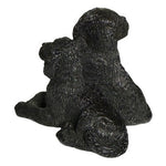 Dog Mate Labradors in Love Ceramic Figurine 4" Black Puppy Couple Sculpture Dog