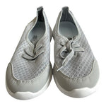 Women's Gray Mesh Orthopedic Comfort Walking Tennis Shoes Lace Up Soft Sole Sz 9