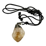 Raw Citrine Crystal Pendant Necklace Natural Healing Stone Energy Amulet VG