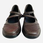 Apex Aetrex Brown Mary Jane Wide Orthotic Comfort Flats Women's Sz 5.5W NIB