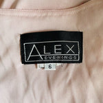 Alex Evenings Pink Floral Watercolor Burnout Velvet Midi Dress Women's Sz 6