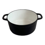 Vintage Wolfgang Puck Black Enameled Cast Iron Dutch Oven 7" Casserole Pot Lid