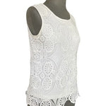 ADIVA Womens Size S White Crochet Lace Sleeveless Tank Top G
