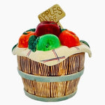 Vintage 1995 FITZ and FLOYD Ceramic Apple Basket Sugar Bowl with Lid 5.5" VG