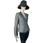 ANN TAYLOR LOFT Silver Grey Long Sleeve Blazer Women’s Button Front Jacket size