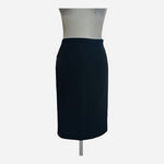 Jones New York Black Pencil Skirt Knee Length Pleated Back Slit Women's Size 10