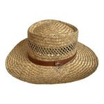 Dorfman Pacific Men's Tan Sun hat Rush Gambler Straw Hat Natural  Size Small VG