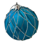 Pair Green & Blue Caged Decorative Ball Ornaments Christmas Holiday Decor