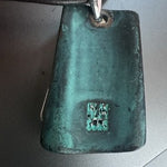 ALM Soho Modernist Patina & Chrome Hammered Layered Pendant Necklace 22"