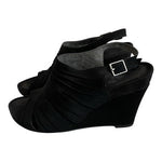 Aerosoles Black Strappy Wedge Sandals Open Toe Slingback Comfort Size 6