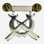 USMC Marine Corps Rifle Expert Qualification Badge Silver Tone Military Pin VG