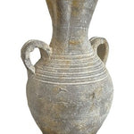 Vintage Gray Wash Amphora Vase Two Handle Ancient Greek Style Terracotta 12" VG
