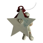 Vintage 1996 Resin Football Player Star Christmas Ornament 2.5x3.5" Good Cond