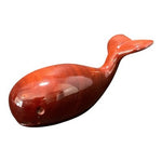 Hand-Carved Wooden Whale Sculpture Barbados Mahogany Polished Figurine 5.5"
